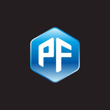 ilk beyaz harflerle pf siyah zemin üzerine mavi üye