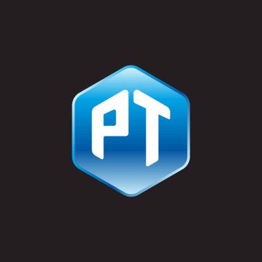 siyah zemin üzerine mavi üye ilk beyaz harflerle pt