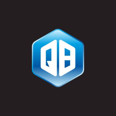 siyah zemin üzerine mavi üye ilk beyaz harflerle qb