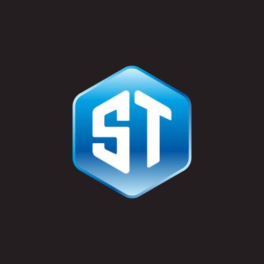 İlk beyaz harf st siyah arkaplan üzerinde mavi işaret