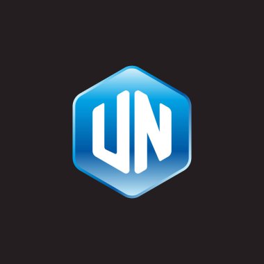 Siyah arkaplanda mavi üzerine un- beyaz harfler