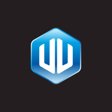 Siyah arkaplanda mavi tabeladaki ilk beyaz harf uu