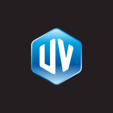 Siyah arkaplanda mavi tabeladaki ilk beyaz harfler uv