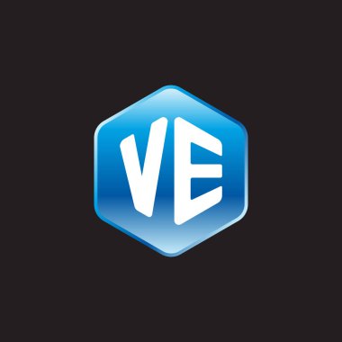 İlk beyaz harf ve siyah arkaplan üzerinde mavi işaret