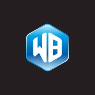 Siyah arkaplanda ilk beyaz harfler wb