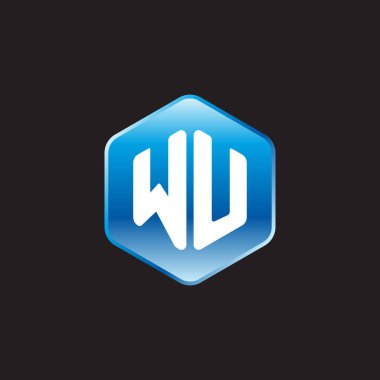 Siyah arkaplanda ilk beyaz harfler Wu.