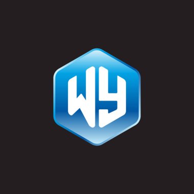 İlk beyaz harfler wy üzerinde mavi işaret üzerinde siyah arkaplan