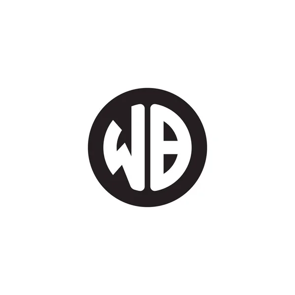 Inicial blanco wb letras — Vector de stock