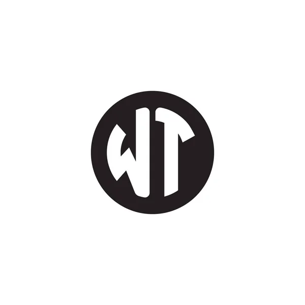 Počáteční bílá písmena wt — Stockový vektor