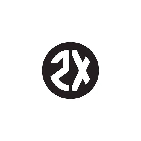 Початкові білі літери zx — стоковий вектор