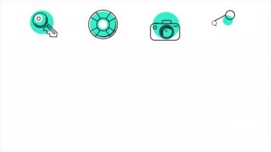 İş ve ofis hattı simgeler. 4k