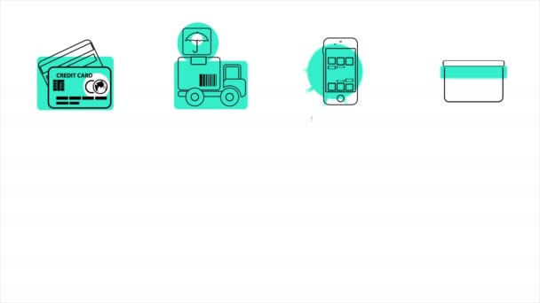Business and Sales Line Icons. 4K — ストック動画