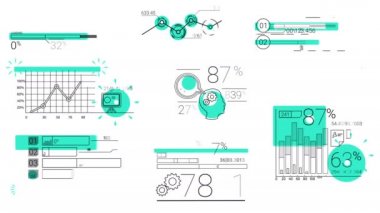 Infographic öğelerinde çizgi stili. Mavi nokta