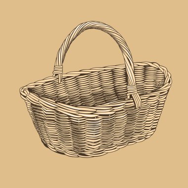 Gravür tarzında Vintage sepeti