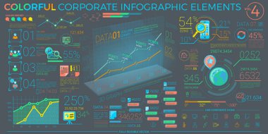 Renkli kurumsal Infographic öğeleri
