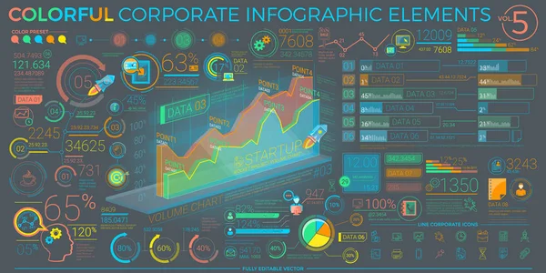 Barevné firemní infografika prvky — Stockový vektor