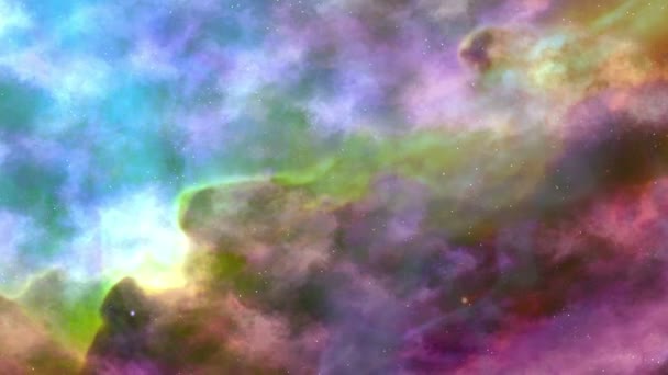 Движение разноцветной космической туманности — стоковое видео