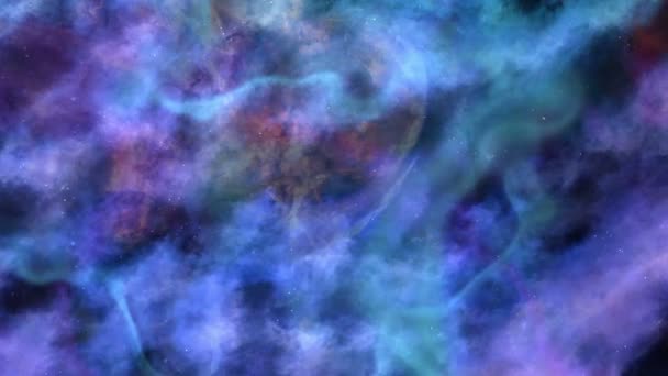 Blue Space Nebula Background — Stock Video