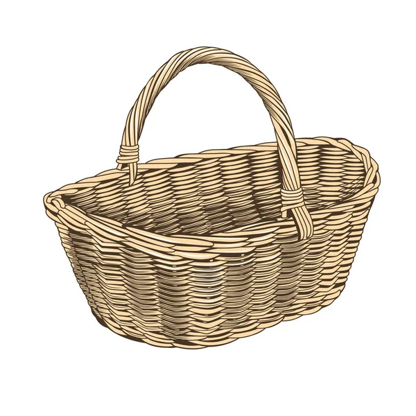 Vintage Basket In Woodcut Style — Stock Photo, Image