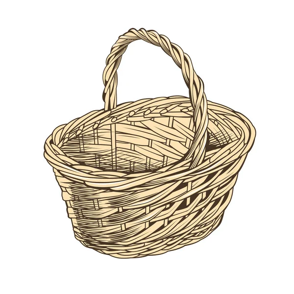 Vintage Basket In Woodcut Style — Stock Photo, Image