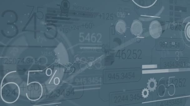 Fundo corporativo azul escuro com elementos abstratos de infográficos — Vídeo de Stock