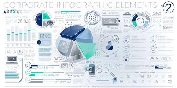 Elementos Infográficos Corporativos Coloridos — Vector de stock