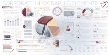 Renkli kurumsal Infographic öğeleri