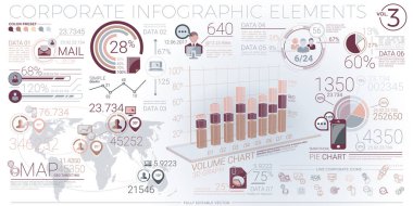Renkli kurumsal Infographic öğeleri