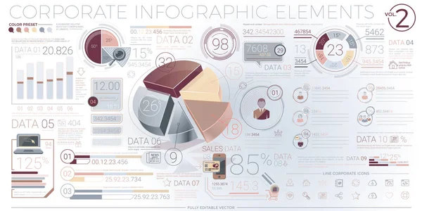 Elemente infografice corporative colorate — Vector de stoc