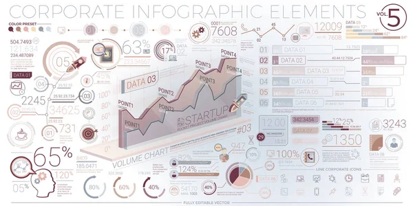 Elementos Infográficos Corporativos Coloridos — Vector de stock