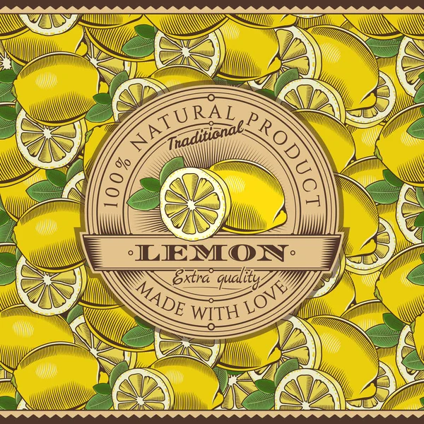 Dikişsiz desen etiketinde Vintage limon