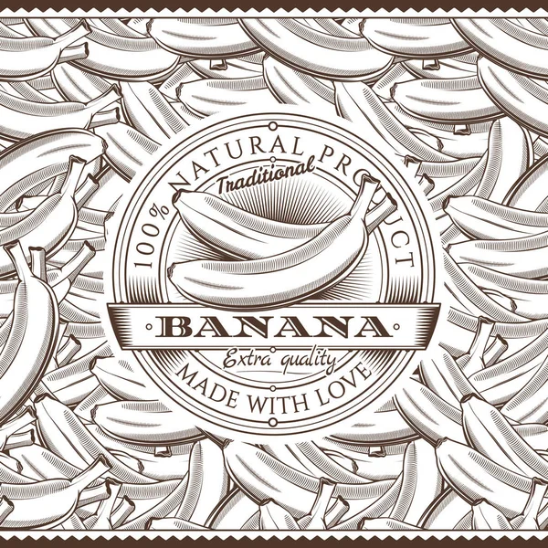 Εκλεκτής ποιότητας μπανάνες ετικέτα χωρίς ραφή πρότυπο — Φωτογραφία Αρχείου
