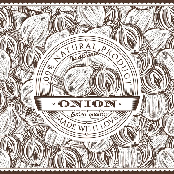Label Onion Vintage Pada Pola Tanpa Label — Stok Foto