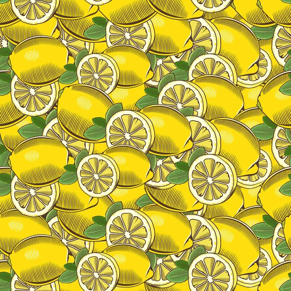 Pola Tanpa Lautan Lemon Vintage — Stok Foto