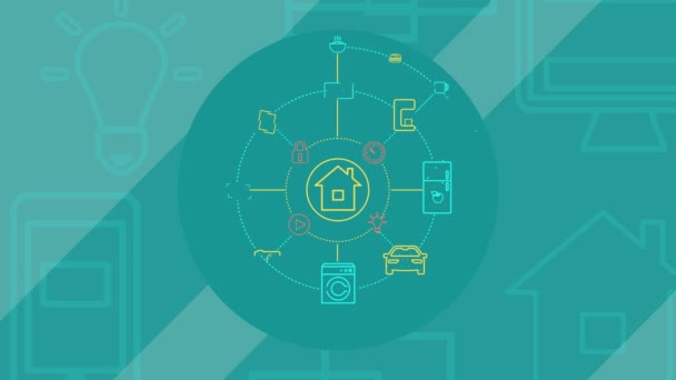 Internet of Things and Smart Home Concept (en inglés). 4K — Vídeos de Stock