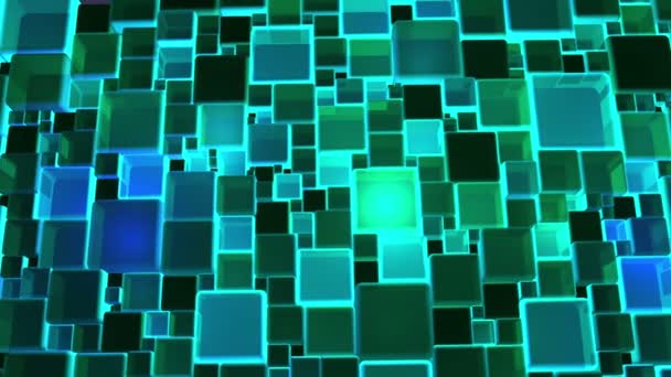 néon vert feux cubes fond dans 4k 