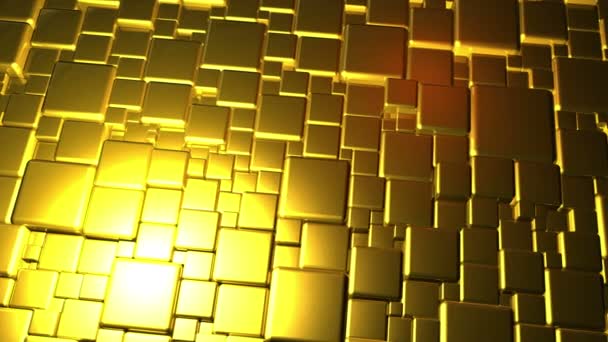 Gyllene kuber bakgrund i 4k — Stockvideo