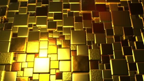 Golden Cubes Background In 4k — Stock Video