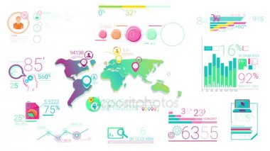 Renkli kurumsal Infographic öğeleri