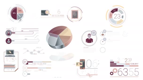 Elementi infografici aziendali — Video Stock