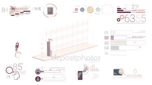 Elementos do Infográfico Corporativo — Vídeo de Stock