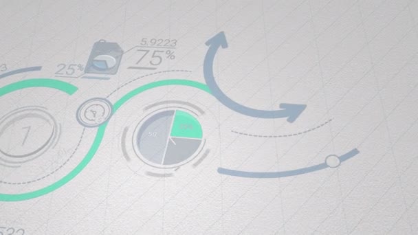 Infografika tło w kolorach niebiesko zielone. 4k — Wideo stockowe