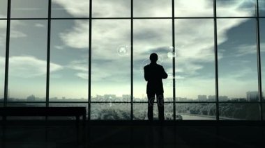 Adam ve kurumsal infographics silüeti