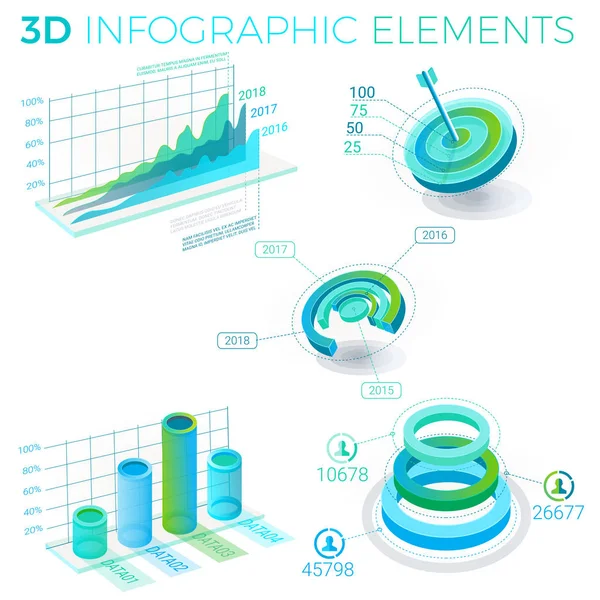 3D infographic prvky — Stockový vektor