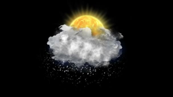 Sun Blizzard, Icono del pronóstico del tiempo — Vídeo de stock