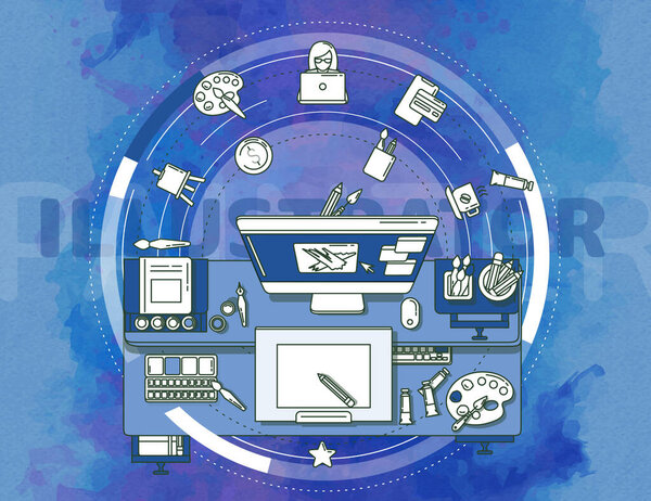 Рекламный плакат на тему творчества - профессия иллюстратора
.