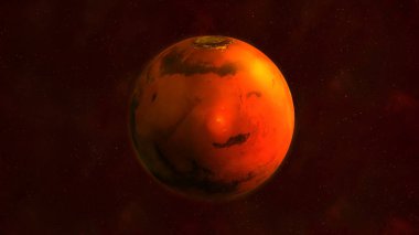 Uzaydan gelen Mars gezegeni Elysium Mons 'u gösteriyor