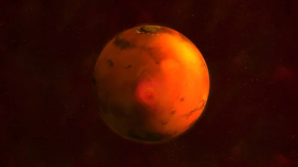 Planeta Mars z kosmosu ukazująca Nix Olympica — Darmowe zdjęcie stockowe