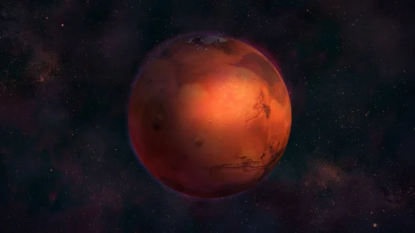 Planet Mars from space with a view of Tharsis Montes — Stock Photo, Image