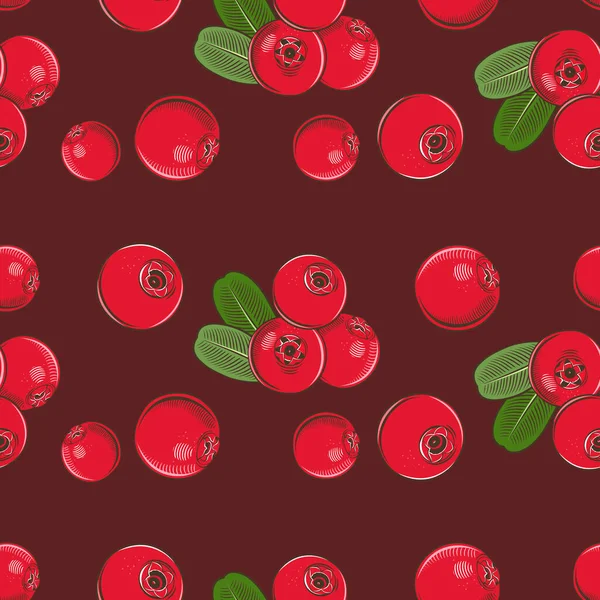ヴィンテージスタイルの赤いカクベリーと色のシームレスなパターン — ストックベクタ